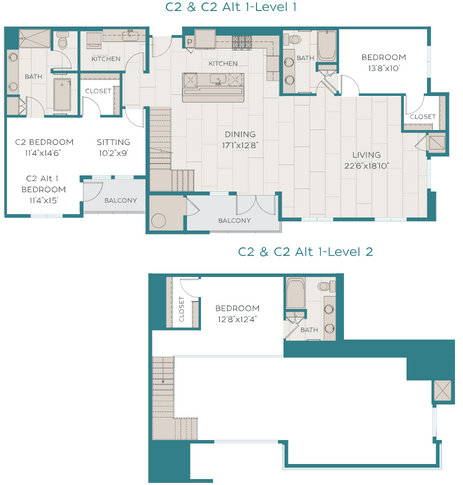 Floor plan for 3 beds, 3 baths, 2158 sqft
